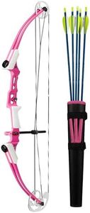 Genesis Mini, Youth Compound Bow and Arrow Set with Quiver, Draw Hand - Right, Pink