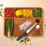 UTOPIA CHOICE Handcrafted Wooden Chopping Board Cum Serving Platter for Kitchen (2 in 1) | Durable & Eco-Friendly Cutting Board for Vegetables, Fruits & Bread | Natural Oil Finish