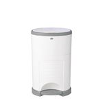 Diaper Dekor Mini Hands-Free Diaper Pail | Easiest to Use | Just Step – Drop – Done | Doesn’t Absorb Odors | Most Economical Refill System | 70% Recycled Materials | EKO White