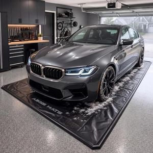 Aegis Mats 8’6" x22’ Garage Floor Mat for Under Car, Heavy Duty 610g PVC Waterproof Containment Mat with Raised Edges, Garage Car Mat for Cars SUVs and Trucks, Easy Clean Floor Protection