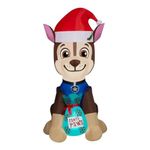 Gemmy Inflatable 4.5ft Paw Patrol Christmas Chase with Santa Paws Sack Christmas Blow up Decoration with LED Lights, Perfect for Indoor Outdoor Garden Yard Holiday Xmas Party