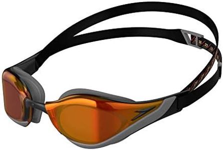 Speedo Unisex Fastskin Pure Focus Swimming Goggles | Competitive Racing Goggles | Anti-Fog | Anti-Leak, Black/Red, One Size