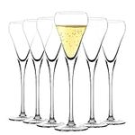 Amisglass Champagne Flutes Set of 6, 100％Lead Free Quality Sparkling Wine Stemware Set, Mimosa Cocktail Glasses Perfect for Weddings Anniversaries and Catered Events - 200ml