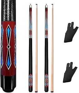 MoyanSuper 58 inch Set of 2 Pool Cue Sticks, 2 Piece Maple Billiard Cue Stick 20 Oz Great for House or Bar