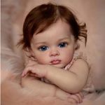 Tvqbxp Reborn Baby Dolls Girl, 22 Inch Lifelike Reborn Toddler Dolls Full Body Vinyl Silicone with Long Hair, Beautiful Realistic Newborn Baby Doll with Feeding Toy for Kids Birthday Christmas