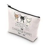 PLITI Chihuahua Gift for Chihuahua Lover Cute Chihuahua Makeup Bag Chihuahua Dog Puppy Gift Chihuahua Themed Cosmetic Bag (Chihuahua Puppies U)