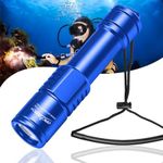 ORCATORCH D520 Scuba Dive Light 1000 Lumens Compact Diving Flashlight IP68 Waterproof Night Dive Torch Submarine Diving Lights with Rotary Switch for Underwater 150 Meters Deep Sea Diving (Blue)