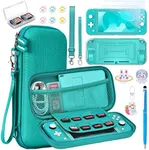 Switch Lite Case - innoAura 15 in 1 Switch Lite Accessories Bundle with Switch Lite Carrying Case, Switch Game Case, Switch Lite Screen Protector, Switch Stand, Switch Thumb Grips (Turquoise)