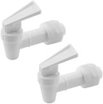 Rierdge 2 Pcs BPA-Free Replacement Cooler Faucet Water Bottle Jug, Water Dispenser Tap Set Reusable Spigot Spout Water Beverage Lever Pour Dispenser Valve Water Crock Tap (White)