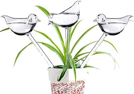 Adabocute 3 Pack Plant Waterer Self Watering System,Bird Shape Hand Blown Mini Durable Clear Glass Water Globes