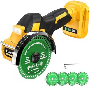 Ecarke Cordless Cut Off Tool Compatible with DeWalt 20V Battery, 4" Circular Saw Brushless Motor with Blades, 18,000 RPM Mini Cut Off Tool Kit for Wood/Metal/Plastic/Tile/Stone Cutting, NO BATTERY