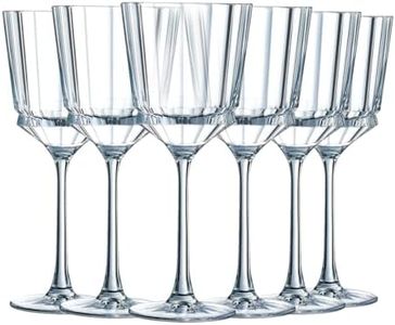 Cristal D'Arques Paris – Colección Macassar – 6 vasos de pie de 35 cl de cristal – Brillo, transparencia y alta resistencia – Fabricado en Francia – Embalaje reforzado, adecuado para la venta online