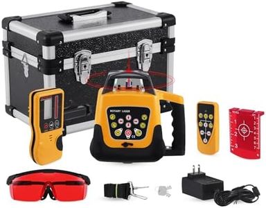 Iglobalbuy Automatic Self-Leveling Rotary Laser Rotating Horizontal & Vertical Laser Level Kit 500M w/Receiver, Leveling Transit Laser Level Red Beam for Construction (Rotary Laser)