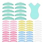 ATOMUS 60PCS Eyelash Perming Silicone Pads Eyelash Lift Perming Curler Shield Pads with 10PCS Y Shape Eyelash Brush