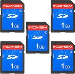 INDMEM SD Card 1GB (5 Pack)- Class 4 Flash Memory Card MLC Stanard Secure Digital Cards Camera Cards