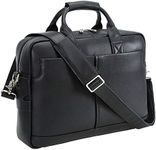 Polare Napa Leather Briefcase for Men Business Travel Messenger Bags 15.6 Inch Laptop Bag YKK Metal Zipper