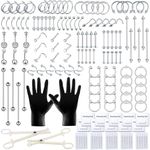 TKKUY 153Pcs Piercing Kit: 12G, 14G