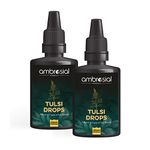 Tulsi Drops Concentrated Extract of 5 Rare Tulsi 60ml | 100% Natural | Immunity Booster | Relieves Cough & Cold | by Ambrosial
