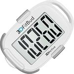 3DFitBud Simple Step Counter Walking 3D Pedometer with Clip and Lanyard, A420S (White with Clip)