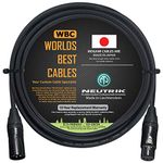 WORLDS BEST CABLES 5 Meter – Quad Balanced Microphone Cable CUSTOM MADE using Mogami 2534 wire and Neutrik NC3MXX-B Male & NC3FXX-B Female XLR Plugs.