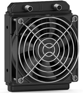 Clyxgs Water Cooling Radiator, 12 Pipe Aluminum Heat Exchanger Radiator with Fan for PC CPU Computer Water Cool System DC12V 120mm Black