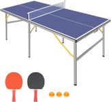 6x3ft Portable Table Tennis, Mid-Si
