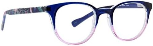 Vera Bradley Women's Round Readers Reading Glasses, Blue, 48 mm 20 mm 140 mm + 0, Blue, 48 mm 20 mm 140 mm