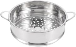 Cabilock 20cm Steamer Insert Pans Stainless Steel Steamer Pot Food Steamer Basket Insert with Handle Steamer Cookware Food Steamer for Dim Sum Dumplings Vegetables Meat and Fish