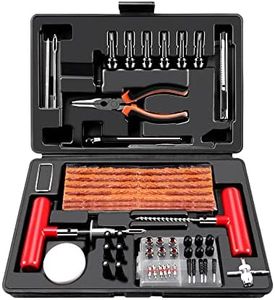 ORCISH 98PCS Tire Repair Kit, Professional Heavy Duty Tire Plug Kit, Tire Patch Kit for Fix a Flat, Tubeless Tire Puncture Change Tool Kit for Car, Motorcycle, Truck, ATV, Tractor, RV, SUV, Trailer