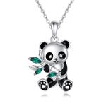 VONALA 925 Sterling Silver Panda Necklace for Girls Bamboo Necklace Panda Jewelry Gifts for Women