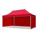 Beyond Sky Outdoor Tent/Gazebo Tent for Events (10 * 20Ft) with 3 Open/Close Side Covers, Canopy Tent/Easy Foldable & Portable/Weather-Resistant Tent-Red (44Kgs)