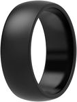 ThunderFit Mens Silicone Rings Wedding Bands, Classic & Striped Style 8.7 mm Wide 2.5mm Thick - 1/4/7 Variety Multipack (Black - Size 10.5-11 (20.60mm))