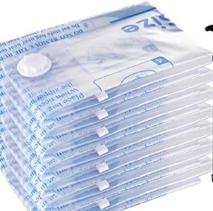 Vacuum Storage Bags 8 Large, Space Saver Sealer Bags, Airtight Compression Bags for Clothes, Pillows, Comforters, Blankets, Bedding(NO PUMP)