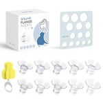 ANWIKE 10PCS Flange Sizing Kit, Silicone Flange Inserts 13/15/17/19/21mm &Nipple Ruler&Cleaning Brush 24mm Flange/Shield, Compatible with Momcozy S9/S9pro/S10/S12/S12pro /Medela/Elvie