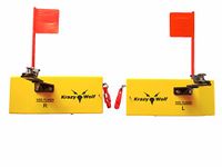 Krazywolf Planer Board (P007),Includes Spring Flag system,Left&Right L10"xW3.5``,Pair,Yellow