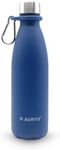 Auryu Best in Class Triple-Walled Insulated Stainless Steel Water Bottle with bonus handle included, Drinks Cold for 24h & Hot for 12h, Leak Proof, Make a Difference in the World, 17oz (Navy Blue)