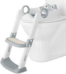 Potty Training Seat with Step Stool Ladder for Toddlers as a Potty Training Toilet Anti-Slip Safe Pads Adjustable Height Legs Gray