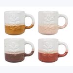 Young's Inc. Ceramic Autumn Boho Color Dipped Mug, Fall Mug Gift Set, Autumn Coffee Mugs Fall Kitchen Decorations, Thanksgiving Mug for Home Dećor Accessories, 4 Ast.