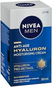 NIVEA MEN Anti-Age Moisturising Face Cream 50ml | With Hyaluronic Acid | SPF 15 Protection | Anti-Aging Moisturiser | Reduce Deep Wrinkles | Absorbs Quickly | Firmer Skin