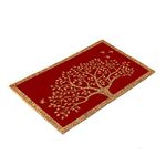 Onlymat Natural Coco Coir Red and Beige Attractive Tree with Birds Printed Anti-Slip Doormat Long-Lasting, Heavy Duty, Large & Thick Entryway Rug, PVC Backing for Indoor, Outdoor, Patio