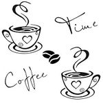 Kitchen Decor Wall Art Stickers, CUNYA Cafe Tea Wall Decals Coffee Time Cups Art Murals Vinyl for Kitchen Cupboards Restaurant Pub Wall Decor