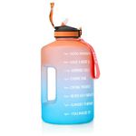 ETDW Gallon Water Bottle with Times to Drink and Straw, 128oz Motivational Drinking Bottle with Handle, Leakproof BPA & Toxic Free Sports Bottle for Fitness Gym Outdoor