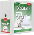 Cardinal® XtraLife ClearVue Nonstick Locking Slant D-Ring Binder, 6" Rings, 55% Recycled, White