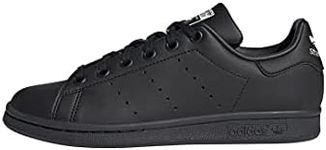 adidas Originals unisex adult Stan Smith Sneaker, Black/Black/White, 3.5 Big Kid US