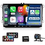 [2+32G] 9 inch Android 11 Car Radio for VW Passat Jetta Seat Golf Skoda Polo Tiguan Seat Skoda, Touch Screen Volkswagen Stereo with Apple CarPlay Android Auto Bluetooth GPS WiFi FM +Backup Camera