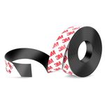 2 Cm Self Adhesive Magnetic Tape Roll Cuttable Flexible Magnet Strip for Whiteboard Crafts Fridge Organizer DIY Projects Home School Office Black 2Cm X 3Mtr