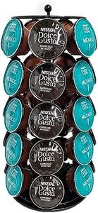 Shurake Coffee Pod Holder for Dolce Gusto Capsules (35pcs), Coffee Pod Carousel,Coffee Capsule Stands Rotating Coffee Pod Storage, Home or Office Kitchen Counter Coffee Pod Organiser, Metal, Black