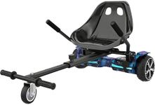 Awwscooter Go Kart Seat Attachment for Self-Balancing Scooter – Adjustable Frame Fits 6.5", 8", 10" Balance Boards, Easy Install, Safe & Fun Ride for Kids and Adults, Ideal for Gifts, Deep Black