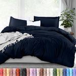 Utopia Bedding Duvet Cover King Size Set with Pillow Shams - Comforter Cover with Zipper Closure, 104X90 Inches & Pillow Shams 20X36 Inches (Navy) Comforter Not Included