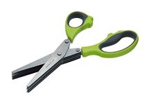 KitchenCraft Herb Scissors with 5 Blades and Cover, Stainless Steel, Green, 21.5 cm